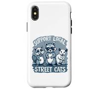 Support Local Street Cats Skunk Raccoon Opossum Funny Art Custodia per iPhone X/XS