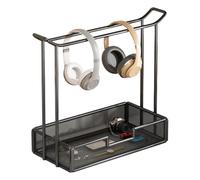 Support Pour Casque - Range-Casque Bureau Métal Design Moderne Avec Plateau | Supporto per cuffie audio da gioco in metallo - Modern DesAccessoires Rangement Table Studio Maison Bureau Ordinateur