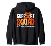 Support Squad Consapevolezza delle lesioni Personali Supporto per la Salute mentale Felpa con Cappuccio