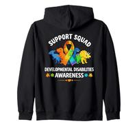 Support Squad Dinosaur Disabilità dello Sviluppo Nastro Felpa con Cappuccio