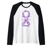 Support Squad #Fibromyalgia Viola Farfalla Nastro Meme Maglia con Maniche Raglan