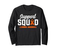Support Squad - Nastro arancione per la consapevolezza del cancro al sangue, leucemia Maglia a Manica