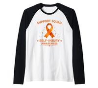Support Squad - Nastro Arancione per la consapevolezza delle lesioni Personali Maglia con Maniche Raglan