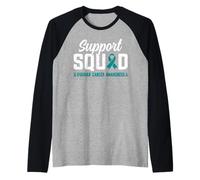 Support Squad - Nastro color foglia di tè per la sensibilizzazione al cancro ovarico Maglia con Maniche Raglan
