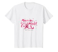 Support Squad - Nastro di sensibilizzazione sul Cancro al Seno Maglietta, Bambini, Bianco, 10 Anni
