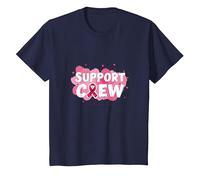 Support Squad - Nastro di sensibilizzazione sul Cancro al Seno Maglietta, Bambini, Navy, 10 Anni