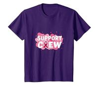 Support Squad - Nastro di sensibilizzazione sul Cancro al Seno Maglietta, Bambini, Viola, 10 Anni