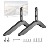 Support universel pour TV | Pieds antidérapants avec coussinets | Set complet de vis, pieds de rechange | Universel ABS, compatible TV 20-65 pouces | Support plat robuste et stable
