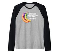 Support Your Fruity Friends LGBT Gay Pride Ally Queer LGBTQ+ Maglia con Maniche Raglan