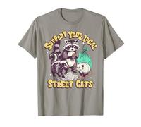 Support Your Local Street Cats Funny Raccoon Skunk Opossum Maglietta