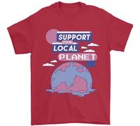 Supporta Il Tuo Pianeta Locale Cambio Climatico Uomo T-Shirt 100% Cotone