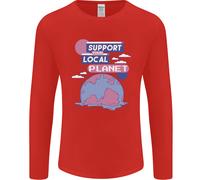 Supporta Il Tuo Pianeta Locale Uomo Maglietta A Maniche Lunghe