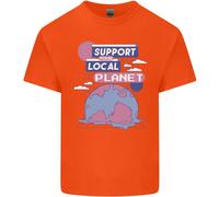 Supporta Il Tuo Pianeta Locale Uomo T-Shirt In Cotone
