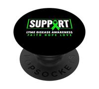 Supporta la malattia di Lyme - consapevolezza della malattia di Lyme del nastro verde PopSockets PopGrip Adesivo