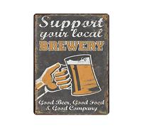 Supporta la tua birreria locale Bar Targa in metallo Targa in metallo stile vintage Poster da parete per la casa Bar Caffetteria Cucina Garage Giardino Camera della fattoria Man Cave Decor Novità Rega