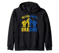 Supporta l'Ucraina - We Stand with Ukraine Flag Design Felpa con Cappuccio