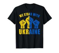 Supporta l'Ucraina - We Stand with Ukraine Flag Design Maglietta