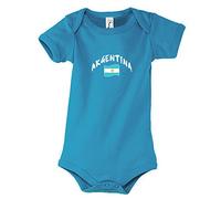 Supportershop - Body per Neonato Aqua Argentine, Motivo: Argentina, Body per Bebè Color Acqua Argentina, BODYARAQUA, Blu, FR : 6-12 Mois (Taille Fabricant : 6-12 Mois)