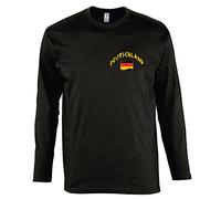 Supportershop Germania, T-Shirt a Maniche Lunghe Uomo, Nero, XL