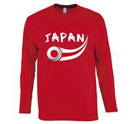 Supportershop Giappone, Maglietta a Maniche Lunghe Uomo, Rosso, S