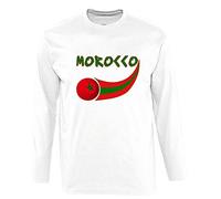 Supportershop Maroc, Maglia a Maniche Lunghe Uomo, Bianco, M