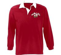 Supportershop - Polo da Rugby LS Paesi de Galles XXL, Maniche Lunghe, Unisex, da Adulto, Taglia: 2XL