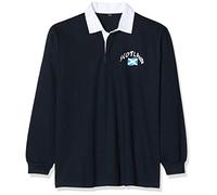 Supportershop - Polo Rugby Ecosse LS Marine, Maniche Lunghe, Unisex, da Adulto, Taglia S