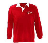 Supportershop - Polo Rugby LS Tonga Unisex, Unisex - Adulto, 5060672804769, Rosso, M