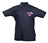 Supportershop - Polo Rugby USA da Bambino, Bambini, 5060672805407, Blu, FR : S (Taille Fabricant : 4 Ans)