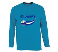 Supportershop Uruguay, Maglietta a Maniche Lunghe Uomo, Blu, S