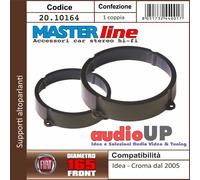 Coppia supporti altoparlanti adattatori diametro 165 portiere anteriori e/o posteriori a seconda del veicolo elencato. Per la compatibilità veicoli consultare la sezione "DESCRIZIONE".
