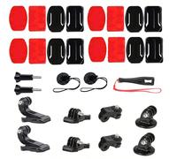 Supporti adesivi curvi e piatti compatibili con caschi, adatti per GoPro Hero 13 12 11 10 Max 9 8 7 6 5 4 Session e per telecamere Osmo Action 13 pezzi,26 pezzi,28 pezzi,29 pezziPC