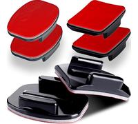 Supporti adesivi per fotocamere GoPro - Pacchetto con 3 supporti curvi e 3 supporti piatti con cuscinetti adesivi - Montaggio con nastro su casco/bici/tavola/auto