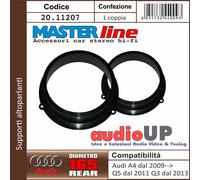 Supporti altoparlanti 165 mm AUDI A4 dal 2009 al 2015. Coppia adattatori post.