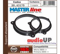 SUPPORTI ALTOPARLANTI 165 mm NISSAN PRIMERA DA 2003> COPPIA ADATTATORI ANTERIORI
