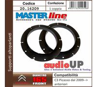 SUPPORTI ADATTATORI ALTOPARLANTI CITROEN C3 PICASSO 2009> COPPIA ANTER. 165 MM.