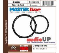Coppia adattatori Altoparlanti Masterline 165 mm Fit PEUGEOT 308 '07> Front Rear