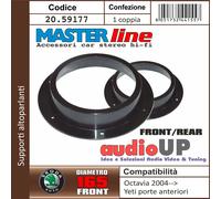 SUPPORTI ALTOPARLANTI DIAM 165 mm SKODA OCTAVIA DAL 2005 IN POI COPPIA ANTERIORI
