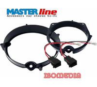 SUPPORTI ALTOPARLANTI POSTERIORI 165MM PER FIAT FIORINO DAL 2008 + CONNETTORI