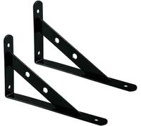 Supporti angolari, staffe angolari, supporto per mensole a parete, supporto a parete in metallo angolo di 90 gradi staffa a forma di L adatto per la casa, scaffale da cucina 2 pezzi (nero, 300 x 500