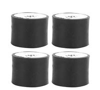 Supporti Antivibrazione in Gomma Cilindrici, Set 4 Pezzi, Isolatori Ammortizzatori per Motori Macchinari Industriali, Nero e Argento, Gomma e Metallo