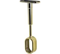 Supporti Centrali per Aste Armadio 30x15 mm - Reggitubo ovale Regolabile in Metallo per Asta Appendiabiti - Stabilizza e Rinforza Tubi da Armadio - 2 Pezzi foro passante (Oro)