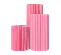Supporti cilindrici pieghevoli, DIY Foldable Cardboard Cylinder Display Pedestal Stand Set Pink Multiple Sizes(11.8IN-A)