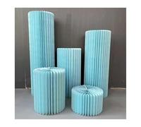 Supporti cilindrici pieghevoli, Foldable Cardboard Display Columns With Acrylic Disc Multicolor 30cm Pack Of 3-5(Blue,5pcs)