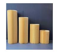 Supporti cilindrici pieghevoli, Foldable Cardboard Display Columns With Acrylic Disc Multicolor 30cm Pack Of 3-5(Champagne,4pcs)