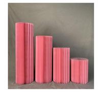 Supporti cilindrici pieghevoli, Foldable Cardboard Display Columns With Acrylic Disc Multicolor 30cm Pack Of 3-5(Light Pink,4pcs)