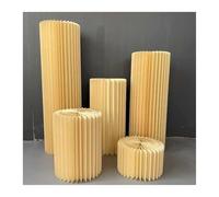 Supporti cilindrici pieghevoli, Foldable Cardboard Display Columns With Acrylic Disc Multicolor 30cm Pack Of 3-5(Champagne,5pcs)