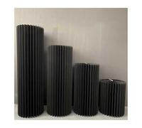 Supporti cilindrici pieghevoli, Foldable Cardboard Display Columns With Acrylic Disc Multicolor 30cm Pack Of 3-5(Black,4pcs)