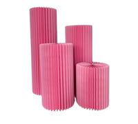 Supporti cilindrici pieghevoli, Foldable Cardboard Roman Columns White Multiple Sizes Pack Of 5 With Acrylic Disc(Diameter 30cm,C)