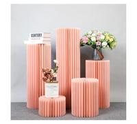 Supporti cilindrici pieghevoli, Foldable Cardboard Roman Columns White Multiple Sizes Pack Of 5 With Acrylic Disc(Diameter 30cm,D)